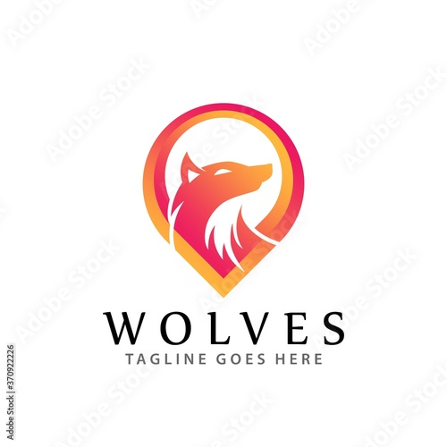 Free Download Abstract Pin Wolves Wild Modern Logos Design Vector Illustration Template - GFXLoad