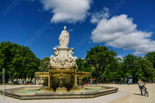 fuente Pradier, 1851,Nimes, capital del departamento de Gard,Francia, Europa