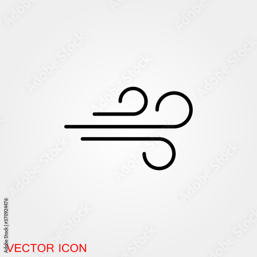 Air icon, symbol of wind energy. Vector sign