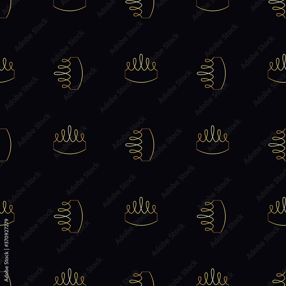 Golden geometric Crown seamless vector pattern Golden geometric Crown seamless vector pattern