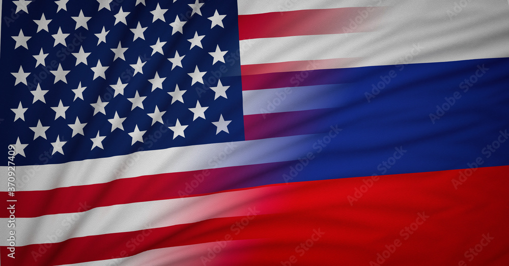 American and Russia Flag, Floating Flag, Political Relations, Strategic Relations, 3D Render American and Russia Flag, Floating Flag, Political Relations, Strategic Relations, 3D Render