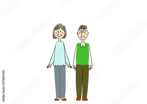 笑顔の老夫婦