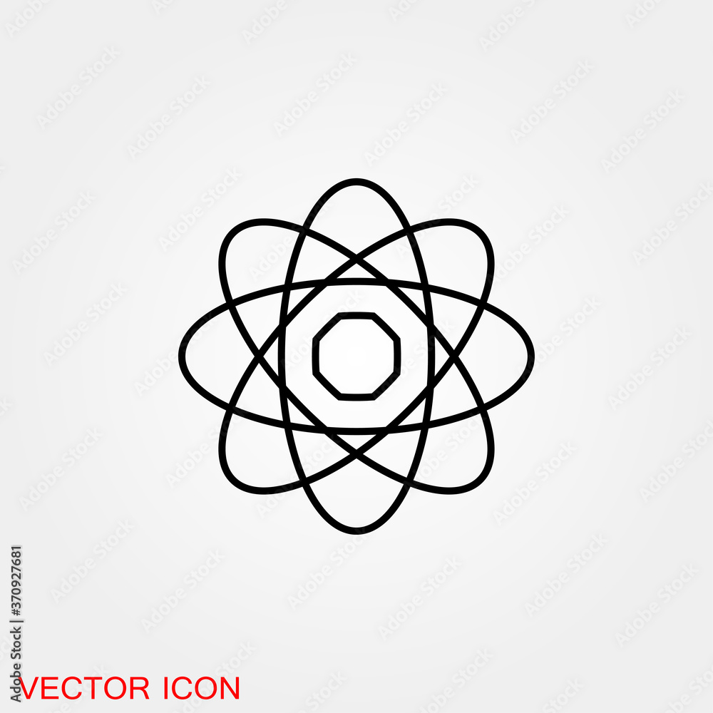 Atom icon, black science fiction atom icon Atom icon, black science fiction atom icon
