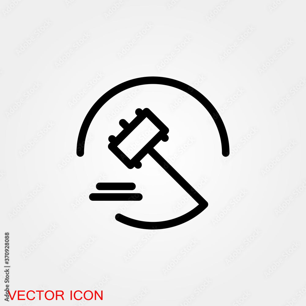 Auction icon. Judge or auction hammer icon Auction icon. Judge or auction hammer icon