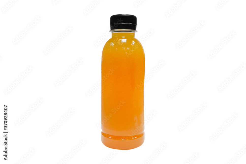 100% Orange juice bottle isolated on white background. 100% Orange juice bottle isolated on white background.