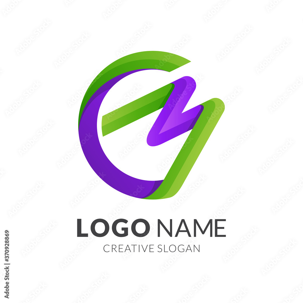 letter c and m, cm, mc monogram logo design, modern 3d logo style in gradient purple and green color letter c and m, cm, mc monogram logo design, modern 3d logo style in gradient purple and green color