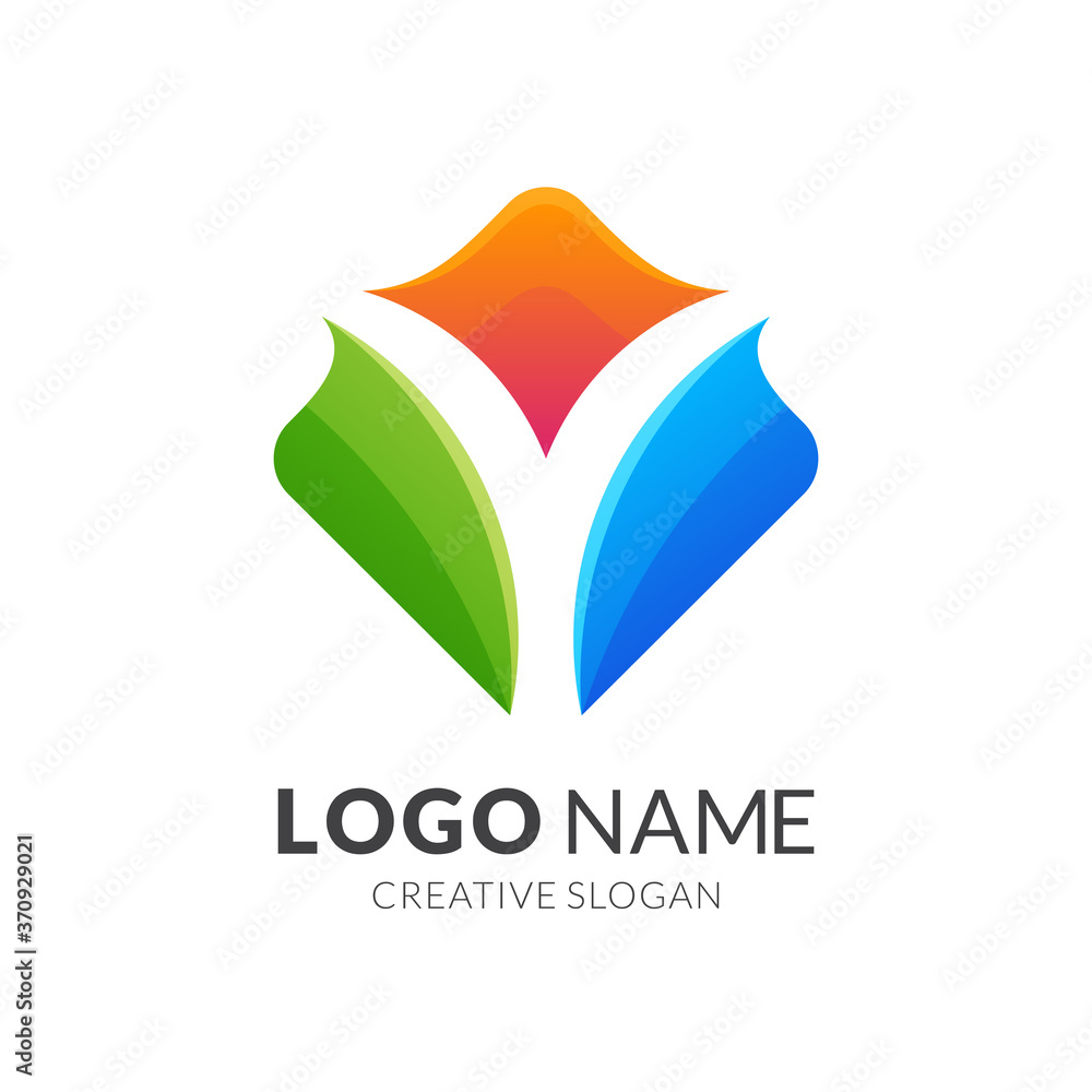 letter y logo design, modern 3d logo style in gradient vibrant colors - obrazy, fototapety, plakaty 