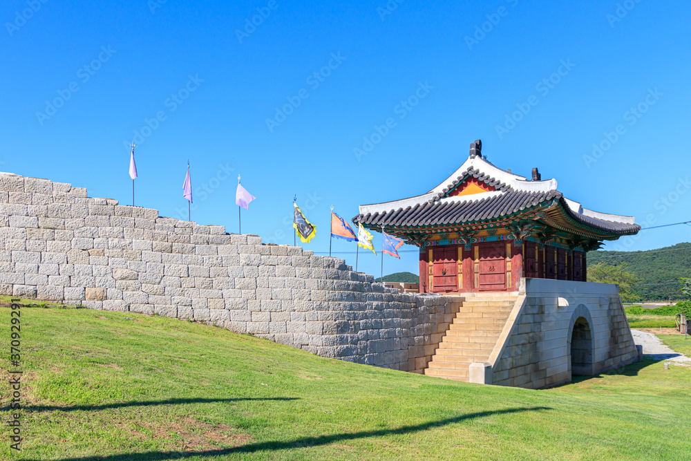 Obraz premium Ganghwa-gun, Incheon, South Korea July 15, 2020 -Jwagang Donedae Outpost. korea ganghwado historical site landscape.