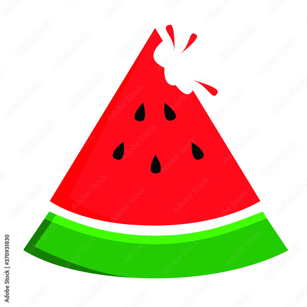 Slice of Sweet Watermelon Bite Vector Design for Icon, Symbol, and Logo