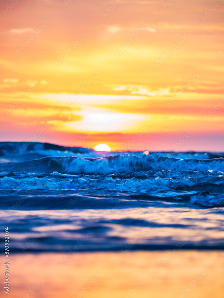 Naklejka premium Sunset at Kuta beach in Bali