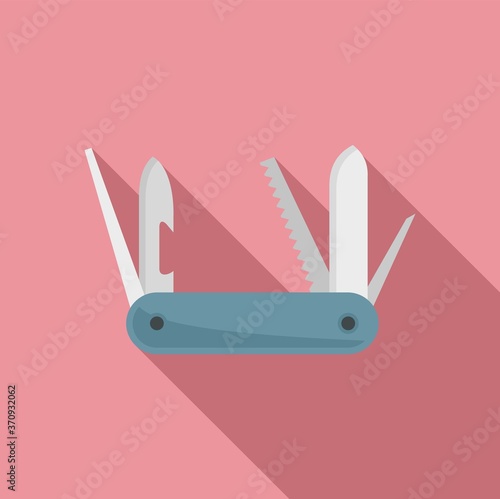 Survival knife icon. Flat illustration of survival knife vector icon for web design