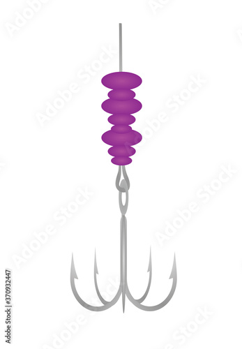 Metallic fish hook. vector illustration