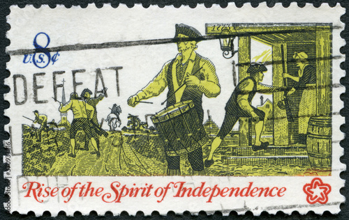 USA - 1973: shows Drummer, Communications in Colonial Times, Rise of the Spirit Fototapet