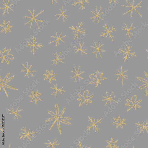 Hand Drawn red Snowflakes Christmas Seamless Patte
