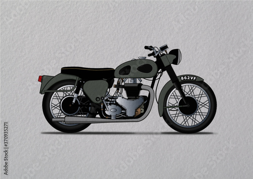 Vintage Motorcycle Illustration on a textured paper background