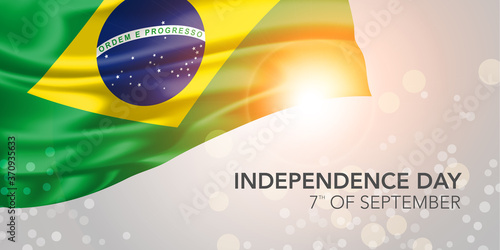Brazil happy independence day vector banner, greeting card