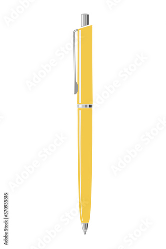 Yellow vector pen isolated on white background