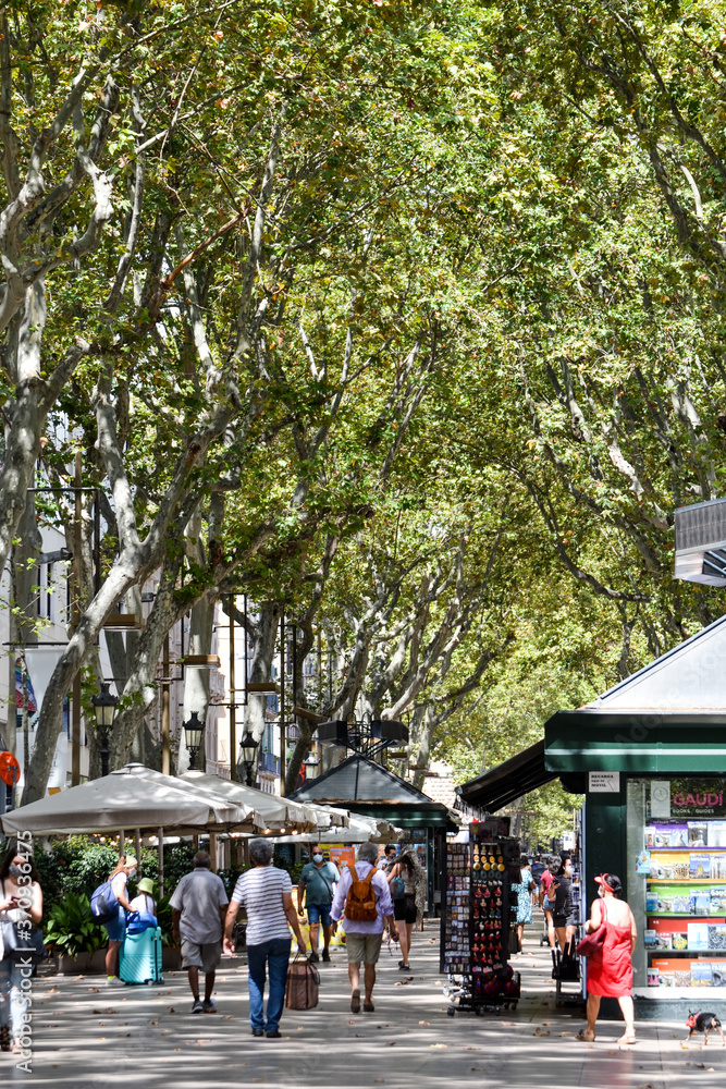 Barcelona's main street keeps strong during the covid19 worldwide pandemic