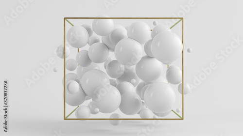 Tableau sur toile White bubbles background