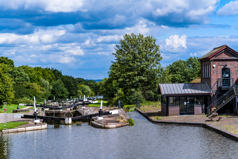 hatton locks grand union canal warwickshire english midlands england uk hatton locks grand union canal warwickshire english midlands england uk