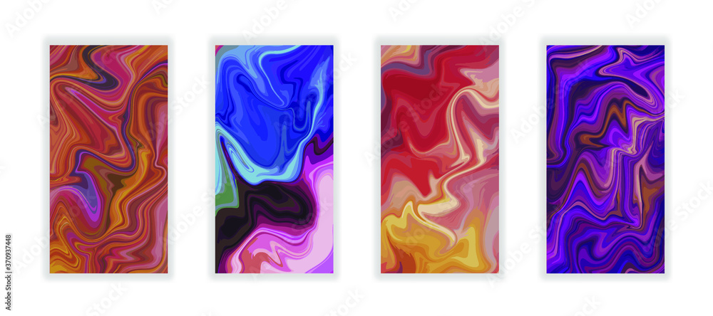 Abstract gradient artwork. Colorful liquid marble style background. Fluid inks creative texture