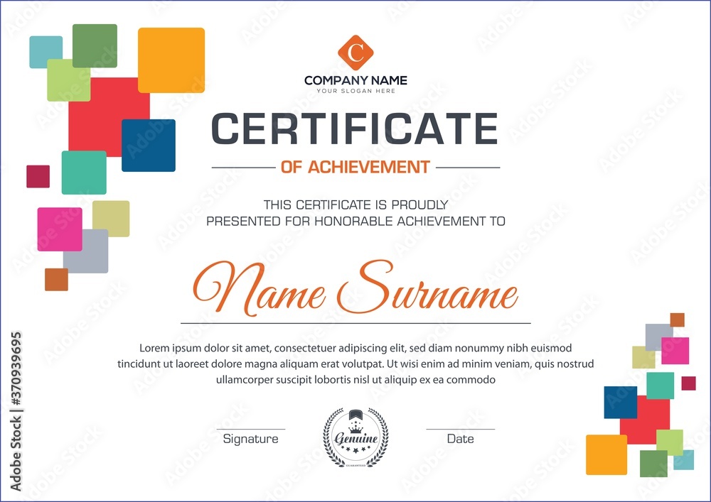 Creative Multi color certificate design Creative Multi color certificate design