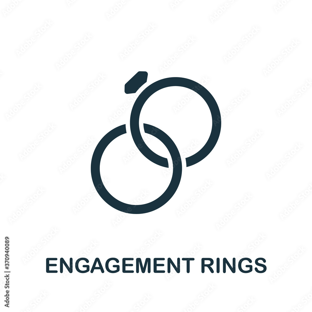 Engagement Rings icon. Simple element from jewelery collection. Creative Engagement Rings icon for web design, templates, infographics and more Engagement Rings icon. Simple element from jewelery collection. Creative Engagement Rings icon for web design, templates, infographics and more
