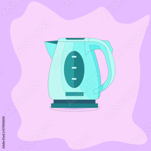 Household appliances for home and household illustration on color blot