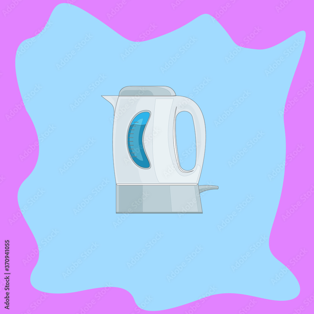 Household appliances for home and household illustration on color blot Household appliances for home and household illustration on color blot