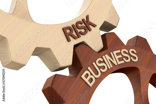 business risk on white back...