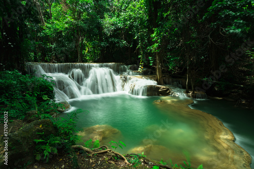 Landscape of Huai Mae Khamin Waterfall in National Park  Kanchanaburi  Thailand