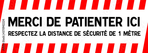 Panneau zone de sécurité / zone de confidentialité / COVID 