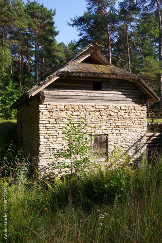 old stone house in the forest
