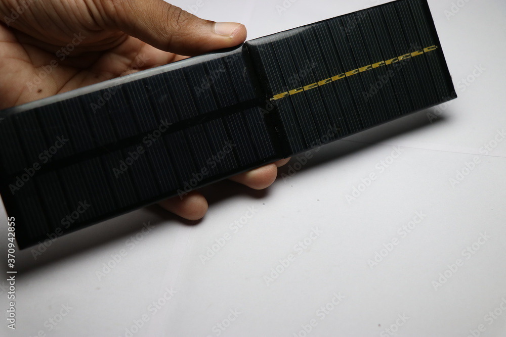 Fototapeta premium Solar cell or solar panel which is electronic device used in converting solar energy to electrical energy,used in making solar powered electronic gadgets