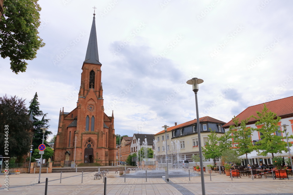 Obraz premium July 10 2020 - Bad Bergzabern in Germany: View in City of Bad Bergzabern in the palatinate