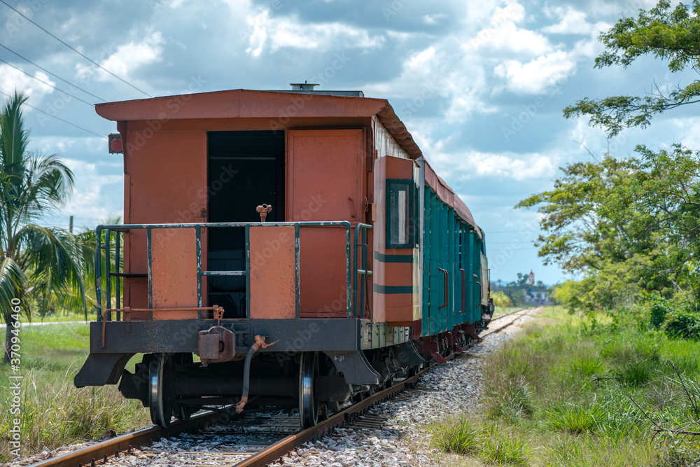 Old steam locomotives or railway trains
