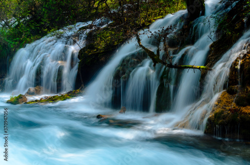 Water flowing in Jiuzhaigou National Park of China