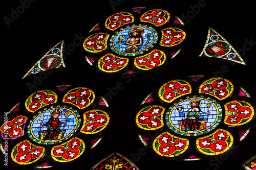 vitrales originales de la Edad Media  Catedral de Friburgo  edificio de estilo g  tico  Friburgo de Brisgovia  Germany  Europe