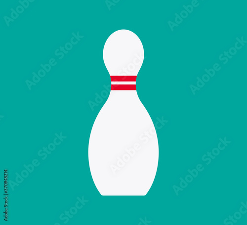 Pin bowling icon vector logo design template flat style