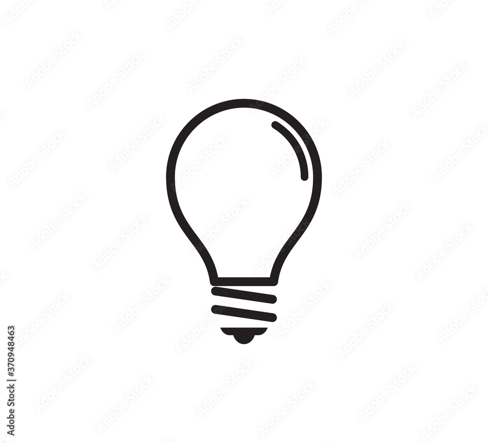Bulb icon vector logo flat style illustration Bulb icon vector logo flat style illustration
