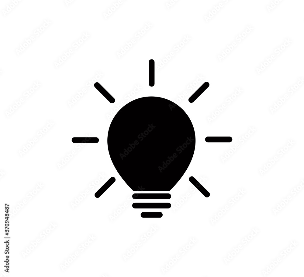 Bulb icon vector logo flat style illustration Bulb icon vector logo flat style illustration