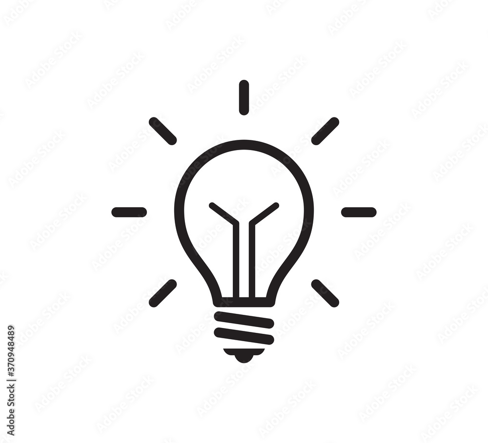 Bulb icon vector logo flat style illustration Bulb icon vector logo flat style illustration