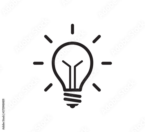 Bulb icon vector logo flat style illustration