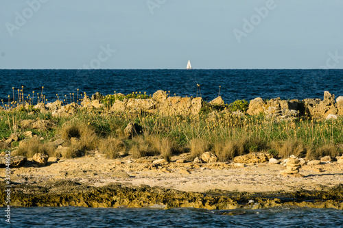 necropolis . Illot des Porros,   Son Real, bahia de Alcudia, Santa Margarida, Mallorca, balearic islands, spain, europe photo