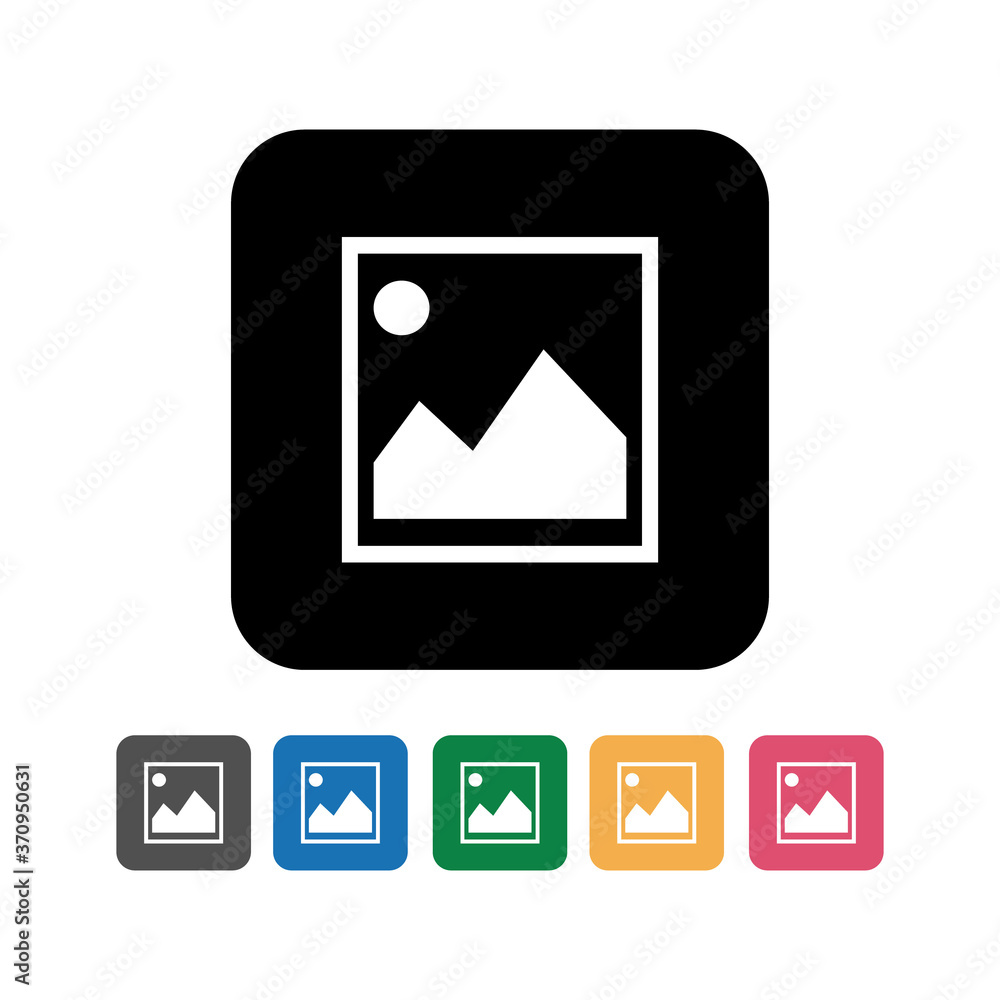 Flat image icon set