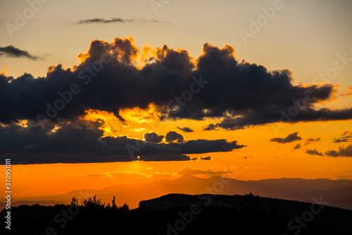 Spring sunset in Montsec  Lleida  Spain