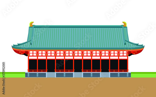 Temple or shrine in japan drawing in cartoon vector