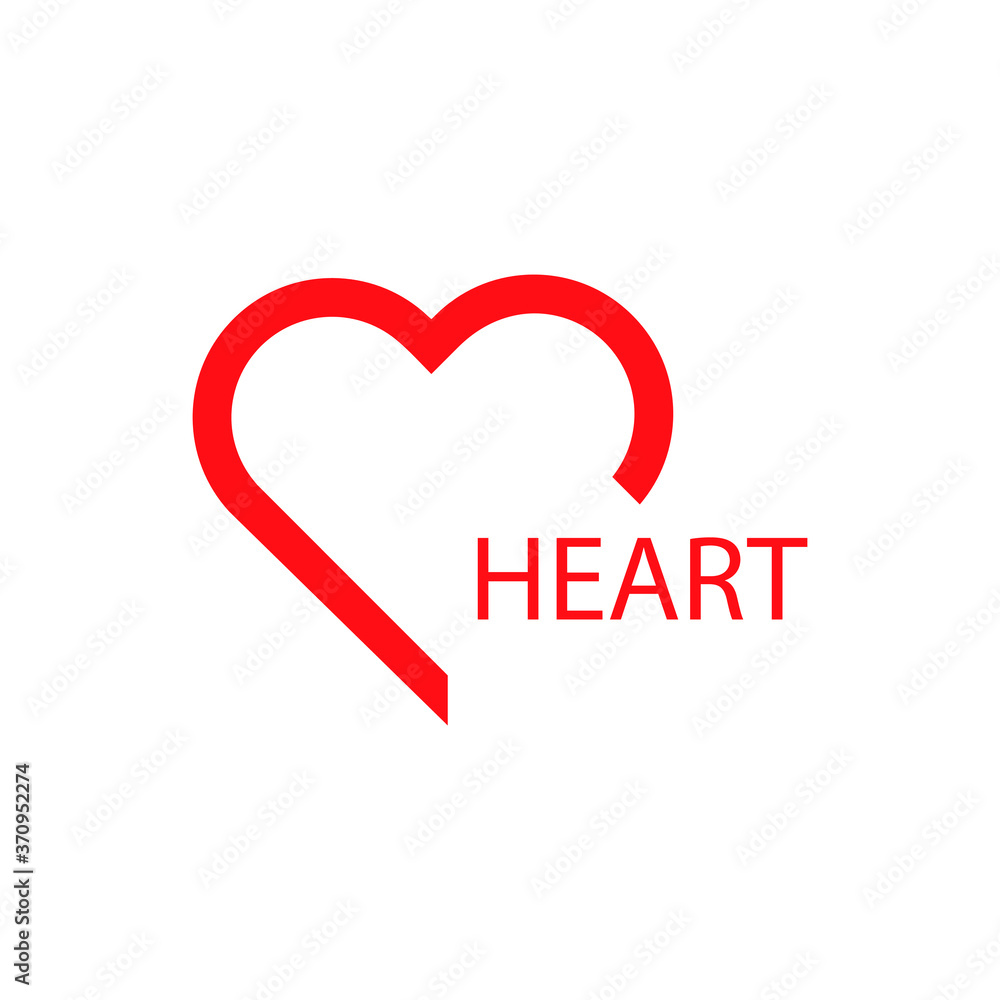 Vector red heart logo. Love icon, stock illustration. Vector red heart logo. Love icon, stock illustration.