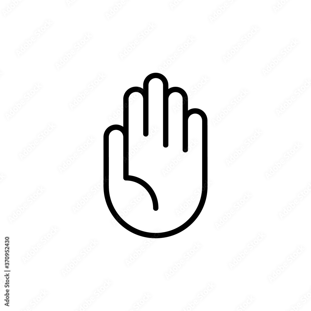 Stop hand icon logo Stop hand icon logo