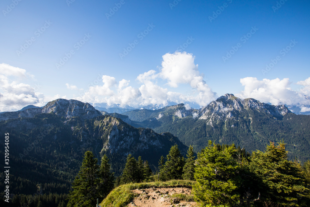 Fototapeta premium Summer sunrise in Bavaria mountains, South Germany. Europe